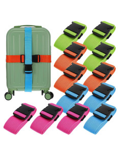 Paquete de 12 correas de equipaje Lemecima ajustables 198x5cm