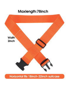Paquete de 12 correas de equipaje Lemecima ajustables 198x5cm 2