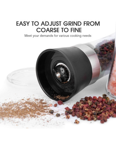 Juego de Molinillos de Sal y Pimienta Hotder 19 cm Vidrio