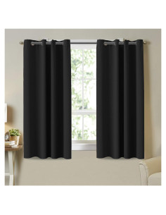 Cortinas Blackout Turquoize 2 Paneles 132x160 cm Negros