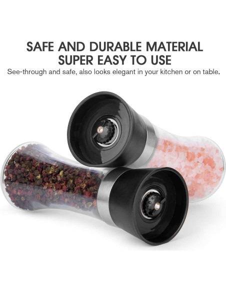 Juego de Molinillos de Sal y Pimienta Hotder 19 cm Vidrio