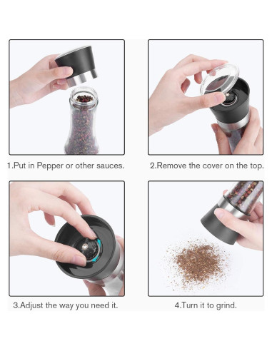 Juego de Molinillos de Sal y Pimienta Hotder 19 cm Vidrio