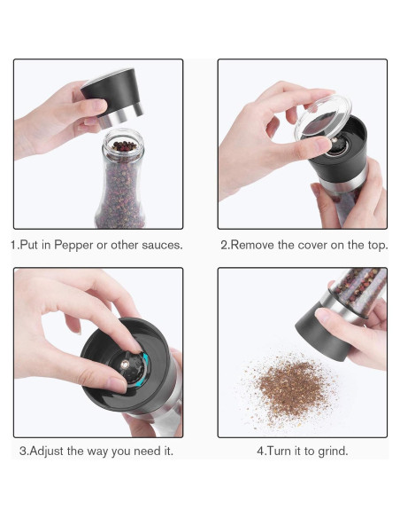 Juego de Molinillos de Sal y Pimienta Hotder 19 cm Vidrio