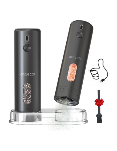 Molinillos Eléctricos de Sal y Pimienta CIRCLE JOY 110ml Negro