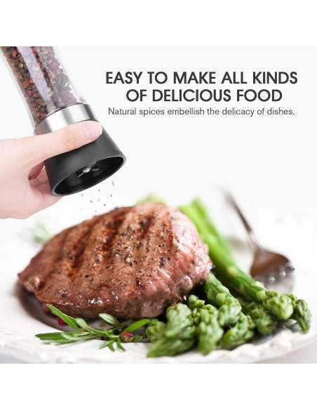 Juego de Molinillos de Sal y Pimienta Hotder 19 cm Vidrio