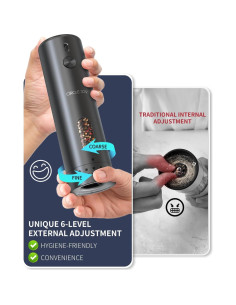 Molinillos Eléctricos de Sal y Pimienta CIRCLE JOY 110ml Negro 2