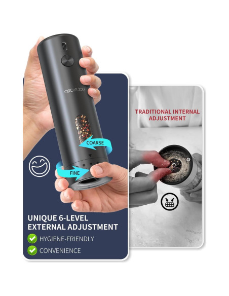 Molinillos Eléctricos de Sal y Pimienta CIRCLE JOY 110ml Negro