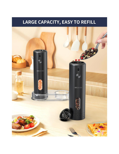 Molinillos Eléctricos de Sal y Pimienta CIRCLE JOY 110ml Negro