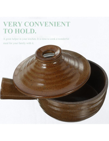 Olla de Cerámica Tofficu 0.71 kg con Tapa para Microondas