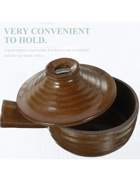 Olla de Cerámica Tofficu 0.71 kg con Tapa para Microondas