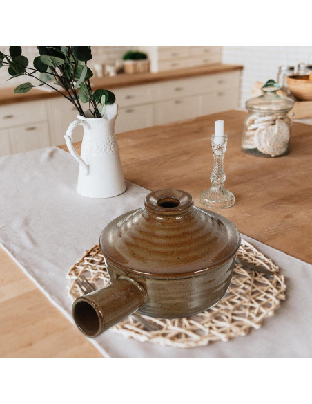 Olla de Cerámica Tofficu 0.71 kg con Tapa para Microondas