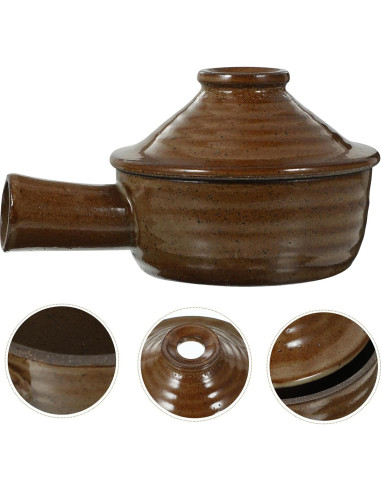 Olla de Cerámica Tofficu 0.71 kg con Tapa para Microondas