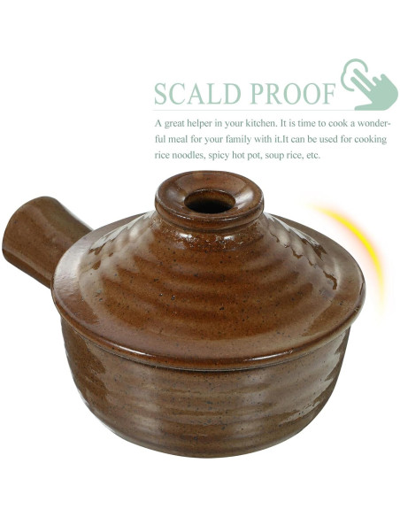 Olla de Cerámica Tofficu 0.71 kg con Tapa para Microondas