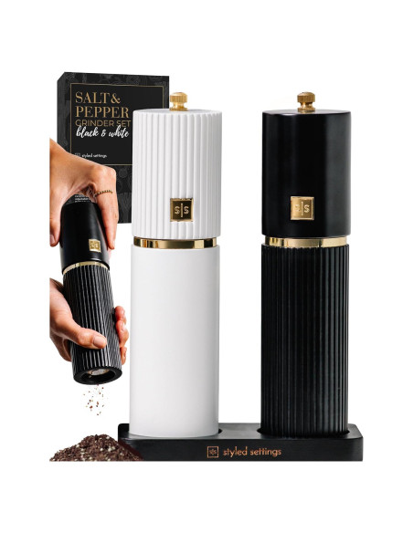Conjunto Molinillos Sal y Pimienta STYLED SETTINGS Madera