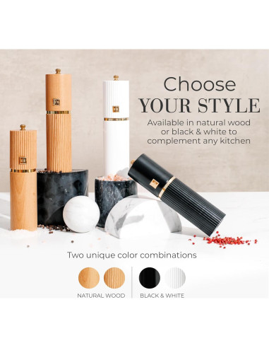 Conjunto Molinillos Sal y Pimienta STYLED SETTINGS Madera