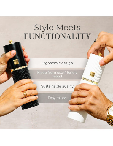 Conjunto Molinillos Sal y Pimienta STYLED SETTINGS Madera