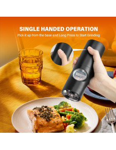 Juego de Molinillos Eléctricos de Sal y Pimienta Simple Deluxe 2