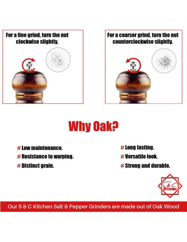 Molino de pimienta de madera S & C Living 20 cm manual