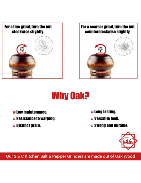 Molino de pimienta de madera S & C Living 20 cm manual