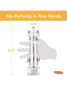 Molino de Sal y Pimienta Kaiciuss Acrílico 22 cm Ajustable 2