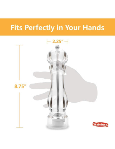 Molino de Sal y Pimienta Kaiciuss Acrílico 22 cm Ajustable