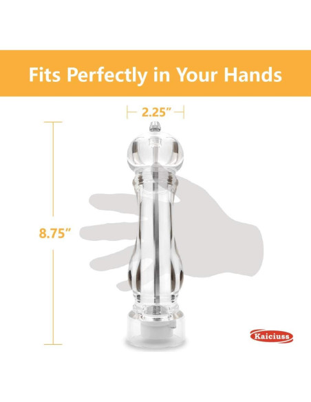 Molino de Sal y Pimienta Kaiciuss Acrílico 22 cm Ajustable