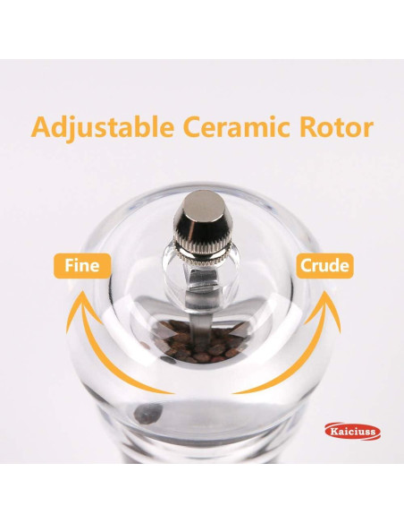 Molino de Sal y Pimienta Kaiciuss Acrílico 22 cm Ajustable