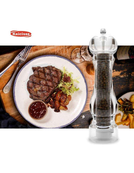 Molino de Sal y Pimienta Kaiciuss Acrílico 22 cm Ajustable
