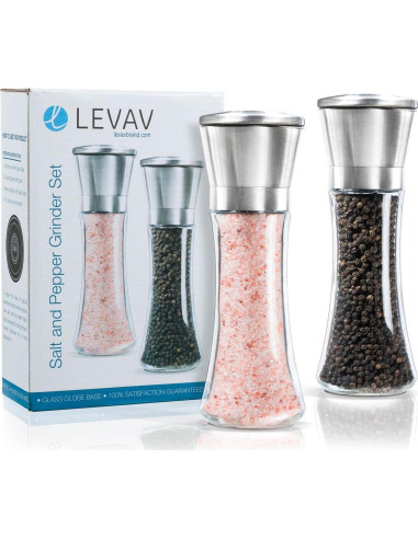 Juego de Molinillos de Sal y Pimienta LEVAV 170g Acero Inoxidable