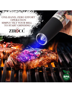 Juego de Molinillos de Sal y Pimienta Eléctricos ZIROCC 2