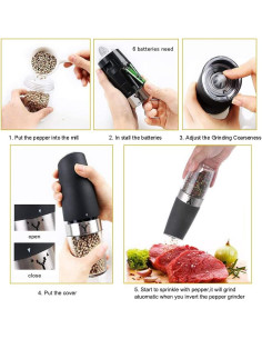 Juego de Molinillos Eléctricos YAYAYOUNG 2PACK con Luz LED 2