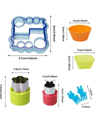 Cortadores de Sándwich Doiaz para Niños - 51 Piezas Multicolor