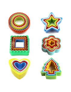 Juego de Cortadores de Galletas 32 Piezas Yomfut 6 Formas