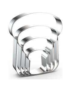 Juego de Cortadores de Galletas QAAQS Rebanada de Pan 4 Piezas