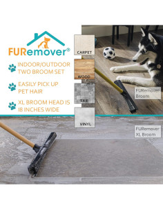Juego de Escobas FURemover para Mascotas 2 Piezas 31.75 y 46.99 cm 2