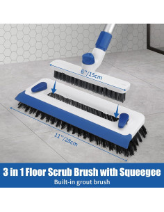 Cepillo de Fregado 3 en 1 Qaestfy con Mango Extensible 139,7 cm 2
