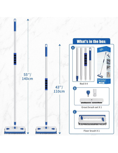 Cepillo de Fregado 3 en 1 Qaestfy con Mango Extensible 139,7 cm