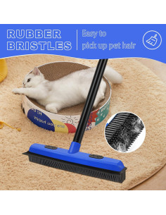 Escoba de goma Dolanx con cepillo para pelo de mascotas 134 cm 2