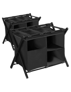 Soporte de Equipaje Plegable Heybly con Bolsa de Lavandería - 2 Unidades