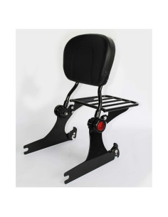 Soporte Sissy Bar Ajustable HTTMT con Portaequipajes Negro