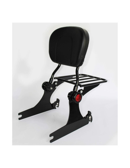 Soporte Sissy Bar Ajustable HTTMT con Portaequipajes Negro