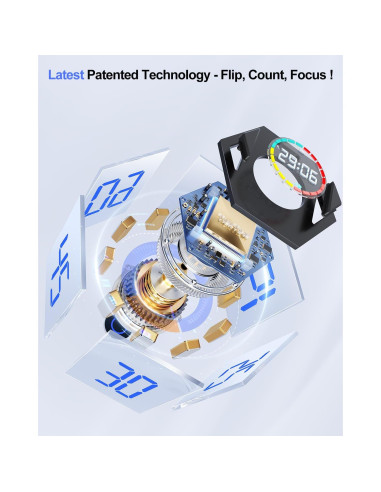 Temporizador Pomodoro Ticktime Gris 6 Modos Silencioso