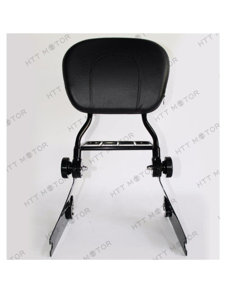Soporte Sissy Bar Ajustable HTTMT con Portaequipajes Negro