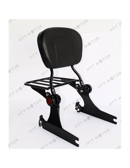 Soporte Sissy Bar Ajustable HTTMT con Portaequipajes Negro