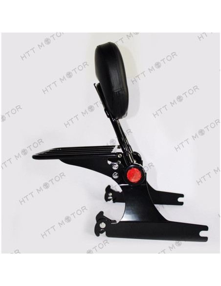 Soporte Sissy Bar Ajustable HTTMT con Portaequipajes Negro