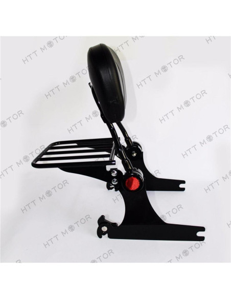 Soporte Sissy Bar Ajustable HTTMT con Portaequipajes Negro