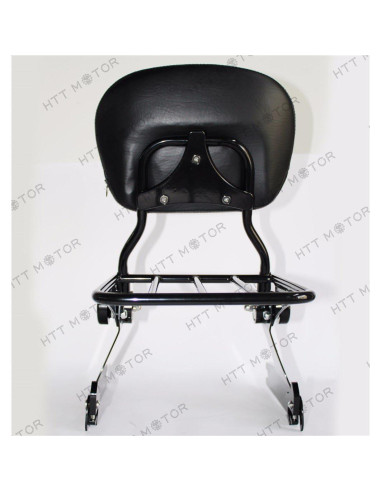 Soporte Sissy Bar Ajustable HTTMT con Portaequipajes Negro