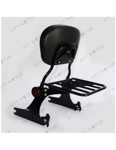 Soporte Sissy Bar Ajustable HTTMT con Portaequipajes Negro