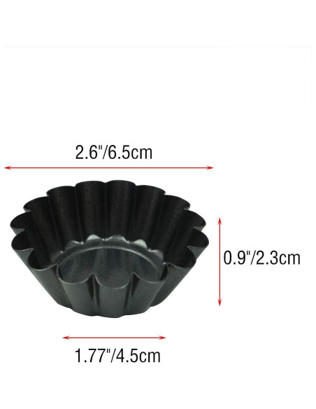 12 Moldes de Tartas de Huevo Proshopping 6.5cm Antiadherente