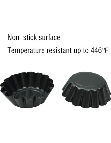12 Moldes de Tartas de Huevo Proshopping 6.5cm Antiadherente